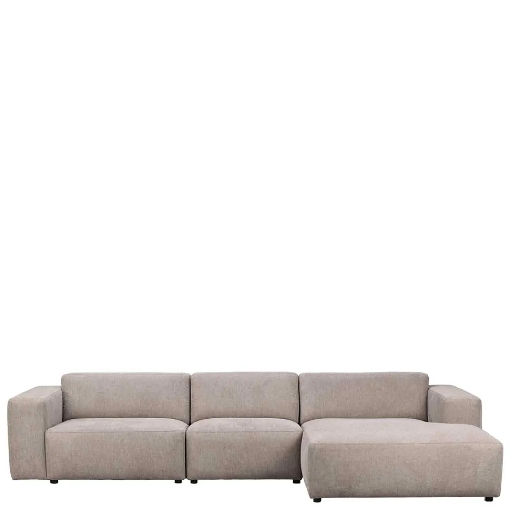 Wohnen Sofas<4-Sitzer Eckcouch in Beige Stoff - Adamantia