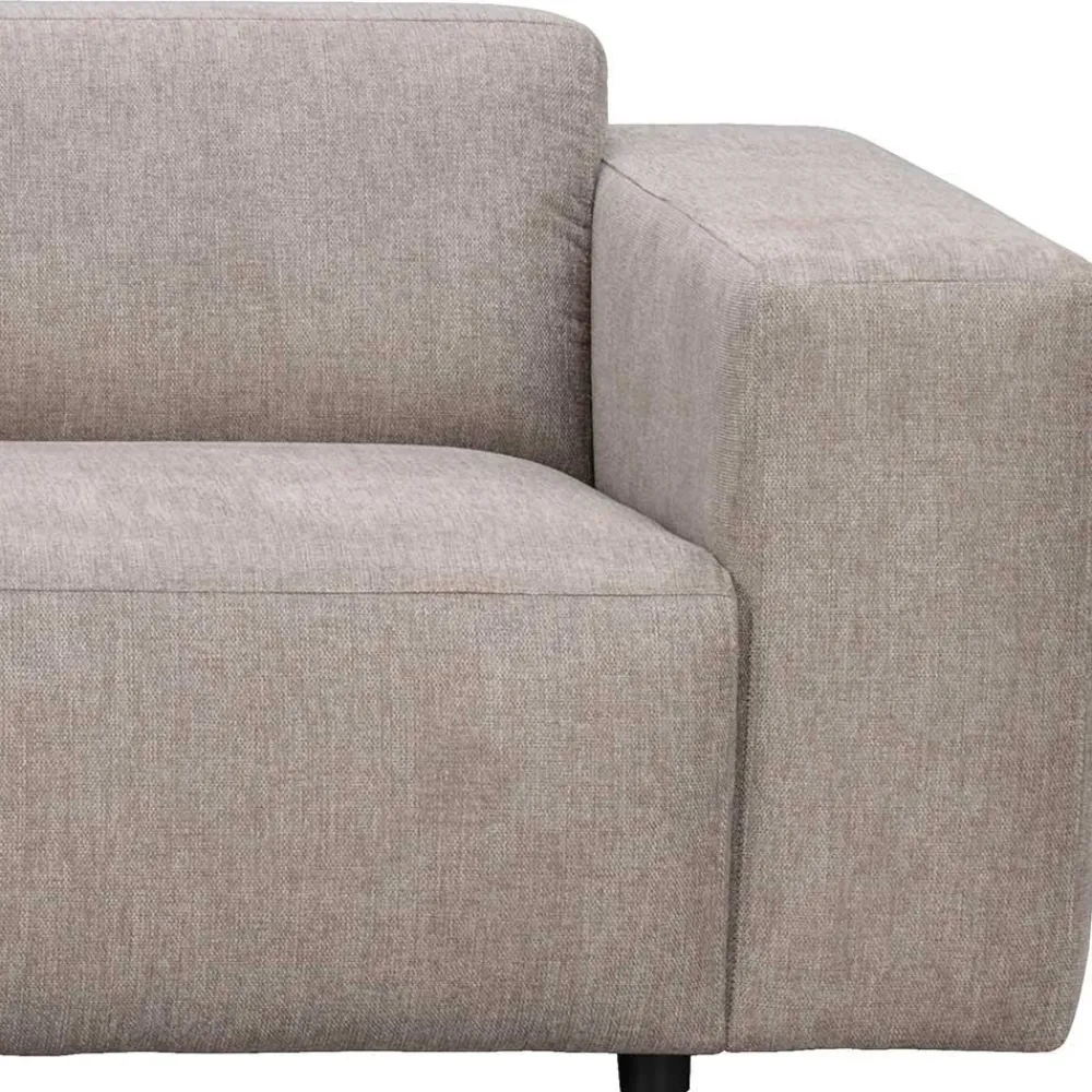 Wohnen Sofas<4-Sitzer Eckcouch in Beige Stoff - Adamantia