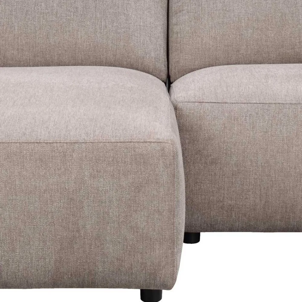 Wohnen Sofas<4-Sitzer Eckcouch in Beige Stoff - Adamantia