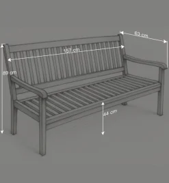 Wohnen Sitzbank<3-Sitzer Gartenbank Leggera aus Akazie massiv