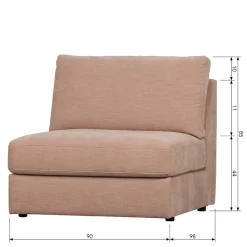 Wohnen Sofas<1-Sitzer Mittelelement Sofamodul in Rosa - Iliana