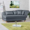 Wohnen Sofas<3-Sitzer Recamiere in Jeansblau mit Buche - Foresta