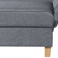 Wohnen Sofas<3-Sitzer Recamiere in Jeansblau mit Buche - Foresta
