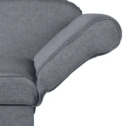 Wohnen Sofas<3-Sitzer Recamiere in Jeansblau mit Buche - Foresta
