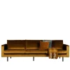 Wohnen Sofas<3-Sitzer Samtcouch in Honig Gelb - Saguan