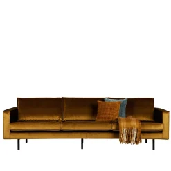 Wohnen Sofas<3-Sitzer Samtcouch in Honig Gelb - Saguan