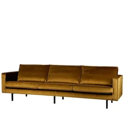 Wohnen Sofas<3-Sitzer Samtcouch in Honig Gelb - Saguan