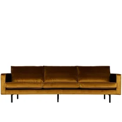 Wohnen Sofas<3-Sitzer Samtcouch in Honig Gelb - Saguan