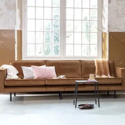 Wohnen Sofas<3-Sitzer Samtcouch in Honig Gelb - Saguan