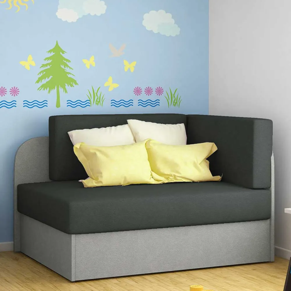 Wohnen Betten|Sofas<1-Sitzer Schlafsofa in Anthrazit und Hellgrau - Bali