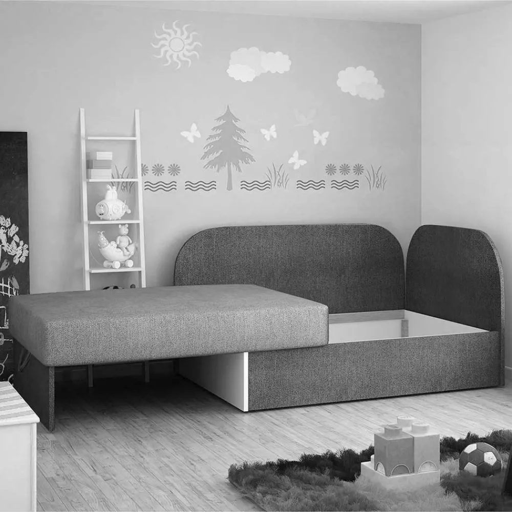 Wohnen Betten|Sofas<1-Sitzer Schlafsofa in Anthrazit und Hellgrau - Bali