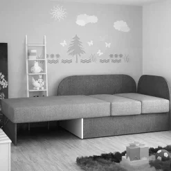 Wohnen Betten|Sofas<1-Sitzer Schlafsofa in Anthrazit und Hellgrau - Bali