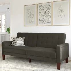Wohnen Sofas<3-Sitzer Schlafsofa in Grau - Memton