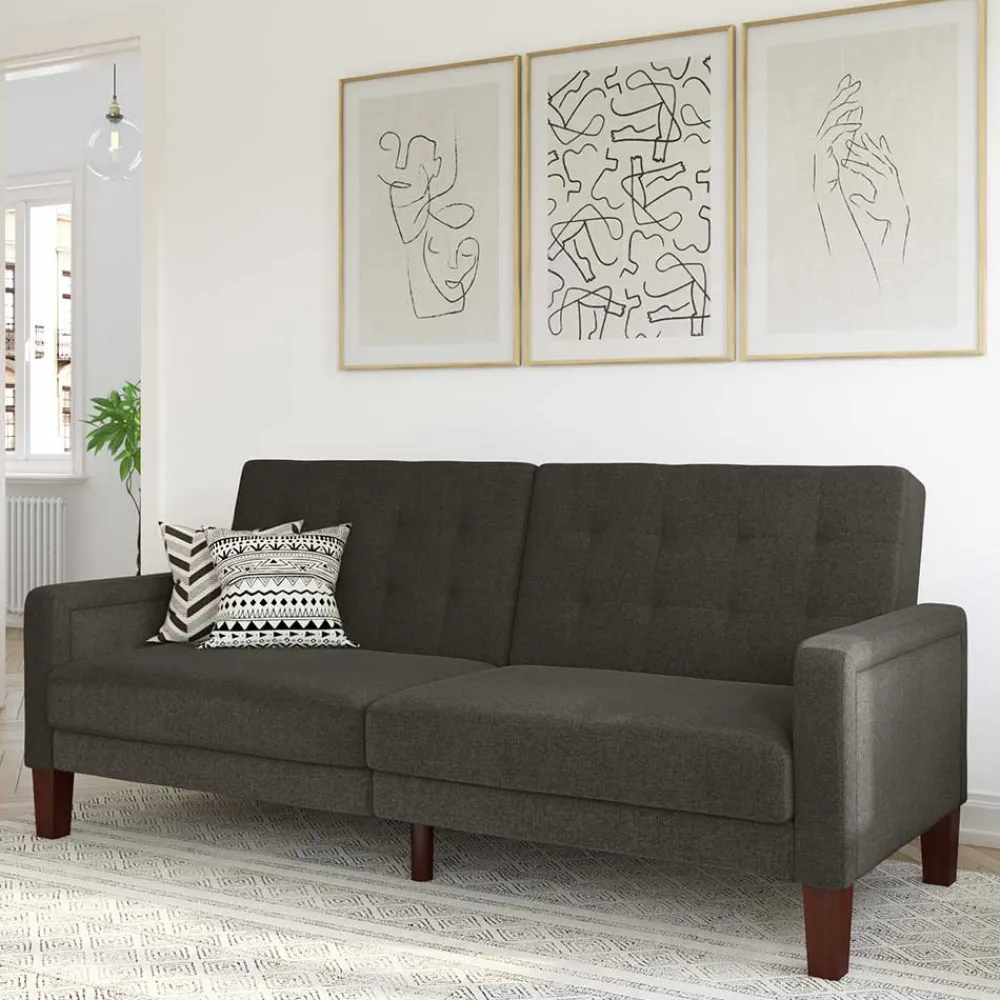 Wohnen Sofas<3-Sitzer Schlafsofa in Grau - Memton
