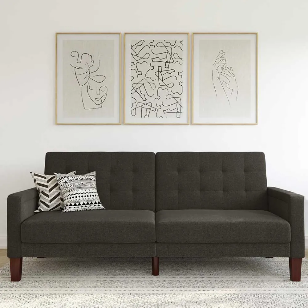 Wohnen Sofas<3-Sitzer Schlafsofa in Grau - Memton