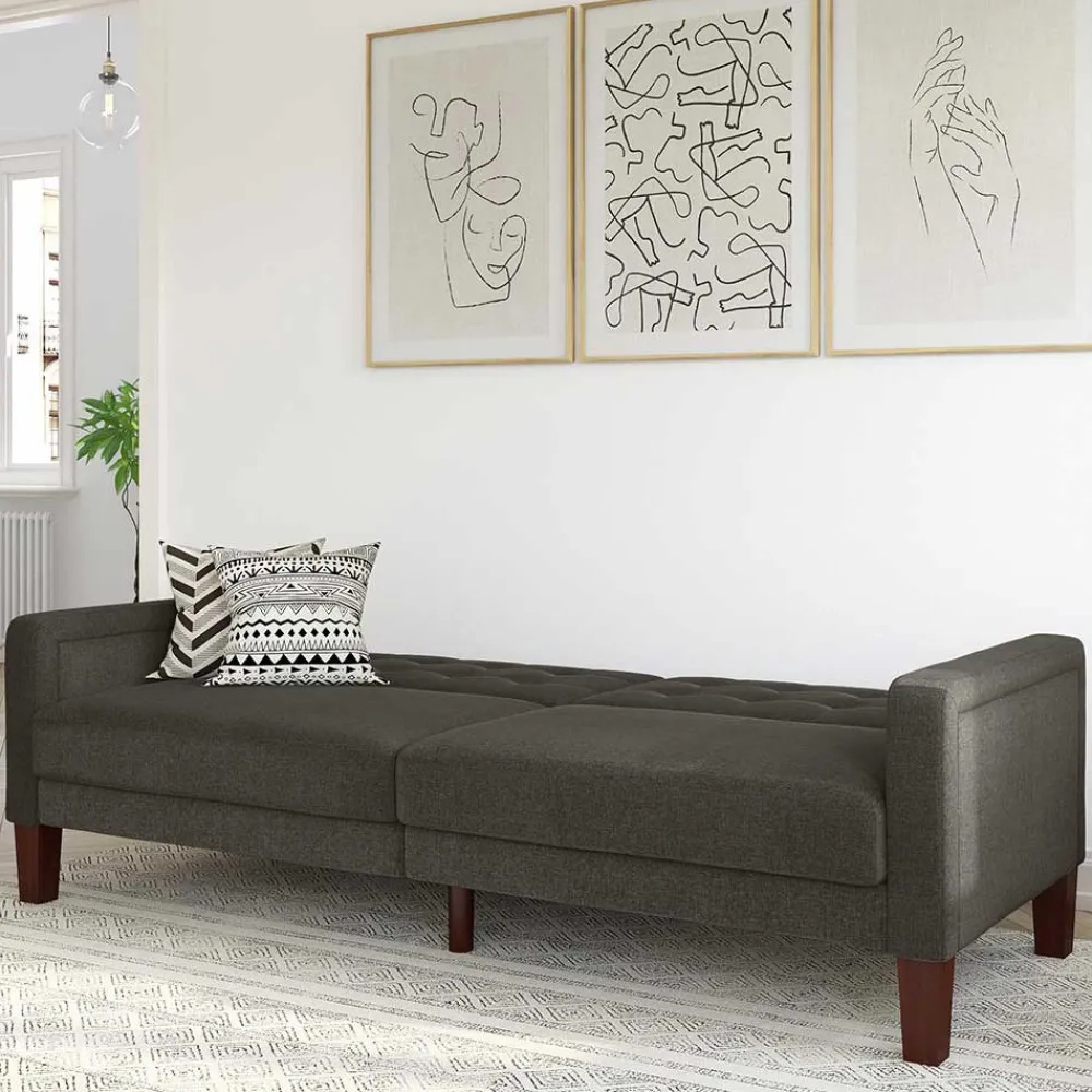 Wohnen Sofas<3-Sitzer Schlafsofa in Grau - Memton