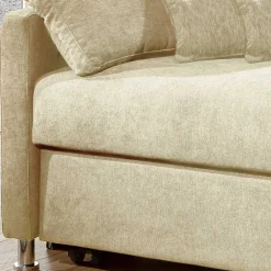 Wohnen Sofas<2-Sitzer Wohnzimmercouch in Creme - ausklappbar - Elsaro