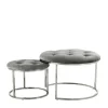Wohnen Hocker<Sitzhocker Duo in Grau mit Silber - Vainy (zweiteilig)
