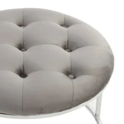 Wohnen Hocker<Sitzhocker Duo in Grau mit Silber - Vainy (zweiteilig)