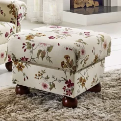 Wohnen Hocker<Sitzhocker in Weiß mit Blumen Muster - Diazaja