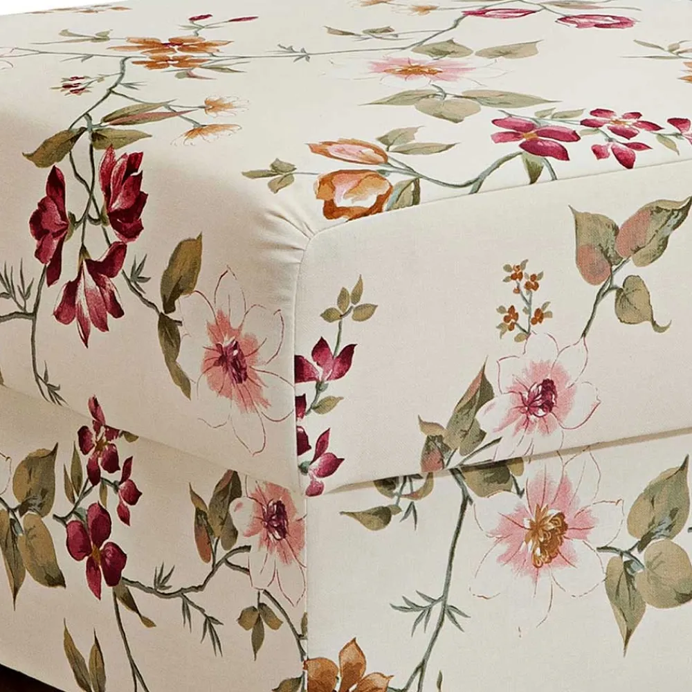 Wohnen Hocker<Sitzhocker in Weiß mit Blumen Muster - Diazaja