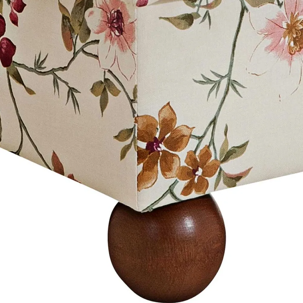 Wohnen Hocker<Sitzhocker in Weiß mit Blumen Muster - Diazaja