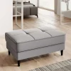 Wohnen Hocker<Sitzhocker mit Truhe in Hellgrau - Obbo