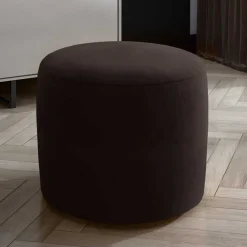 Wohnen Hocker<Sitzpouf in Dunkelbraun Samt - Juliama