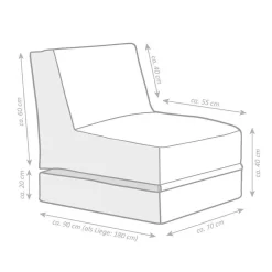 Wohnen Sessel<Sitzsack Sessel ausklappbar in Beige - Zynla