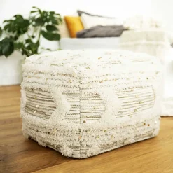 Wohnen Hocker<Sitzwürfel in Cremeweiß - Jaitur
