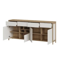 Wohnen Sideboards<Skandi Anrichte in Weiß und Eiche Dekor - Ovidio