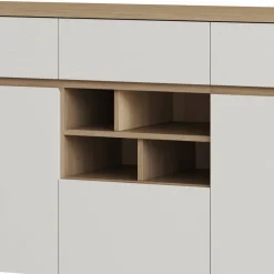 Wohnen Sideboards<Skandi Anrichte in Weiß und Eiche Dekor - Ovidio