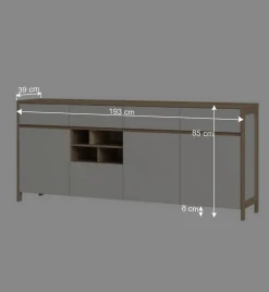 Wohnen Sideboards<Skandi Anrichte in Weiß und Eiche Dekor - Ovidio