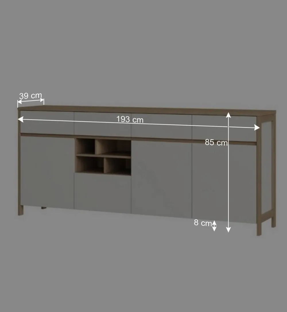 Wohnen Sideboards<Skandi Anrichte in Weiß und Eiche Dekor - Ovidio