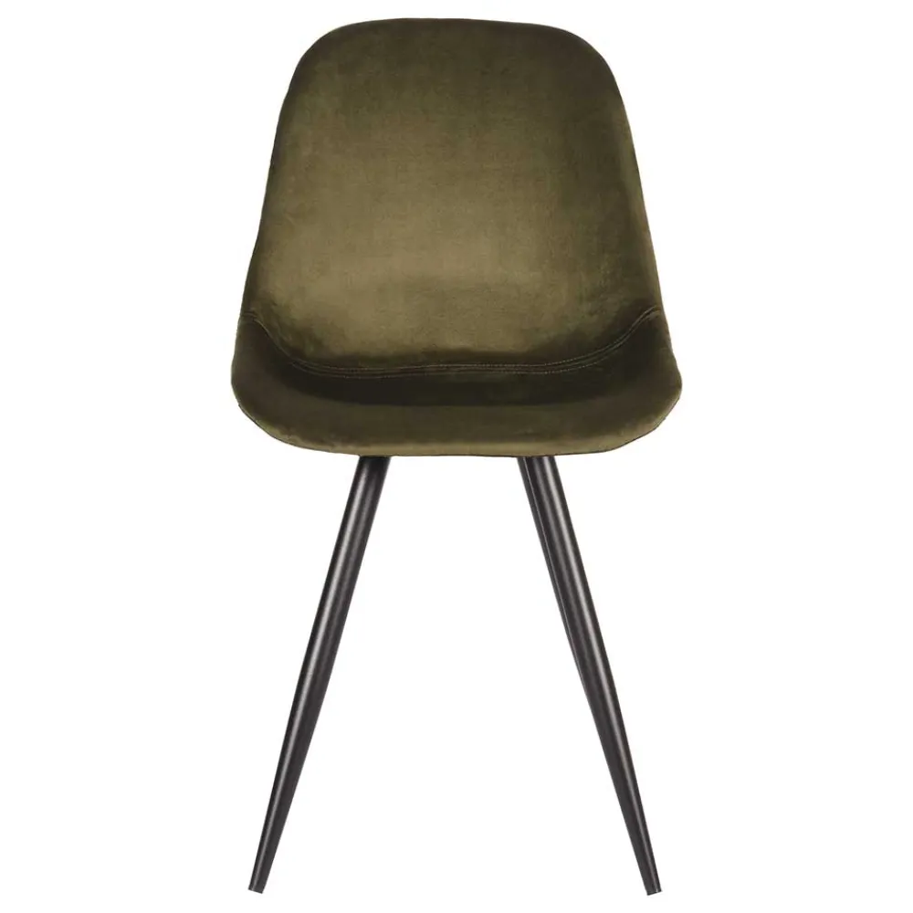 Wohnen Stühle<Skandi Design Esstischstuhl in Oliv Grün Samt - Kendo (2er Set)