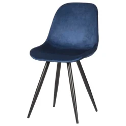 Wohnen Stühle<Skandi Design Samtstuhl in Blau - Polar (2er Set)