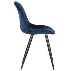 Wohnen Stühle<Skandi Design Samtstuhl in Blau - Polar (2er Set)