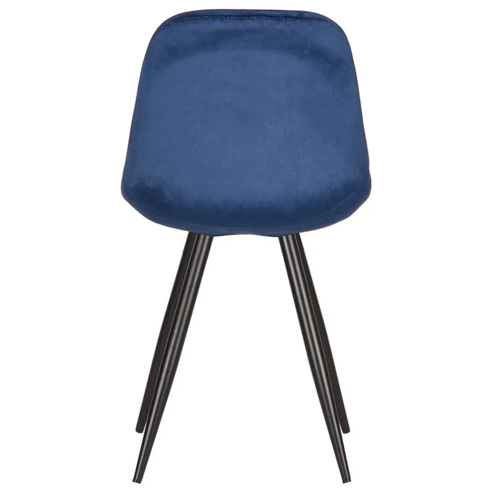 Wohnen Stühle<Skandi Design Samtstuhl in Blau - Polar (2er Set)