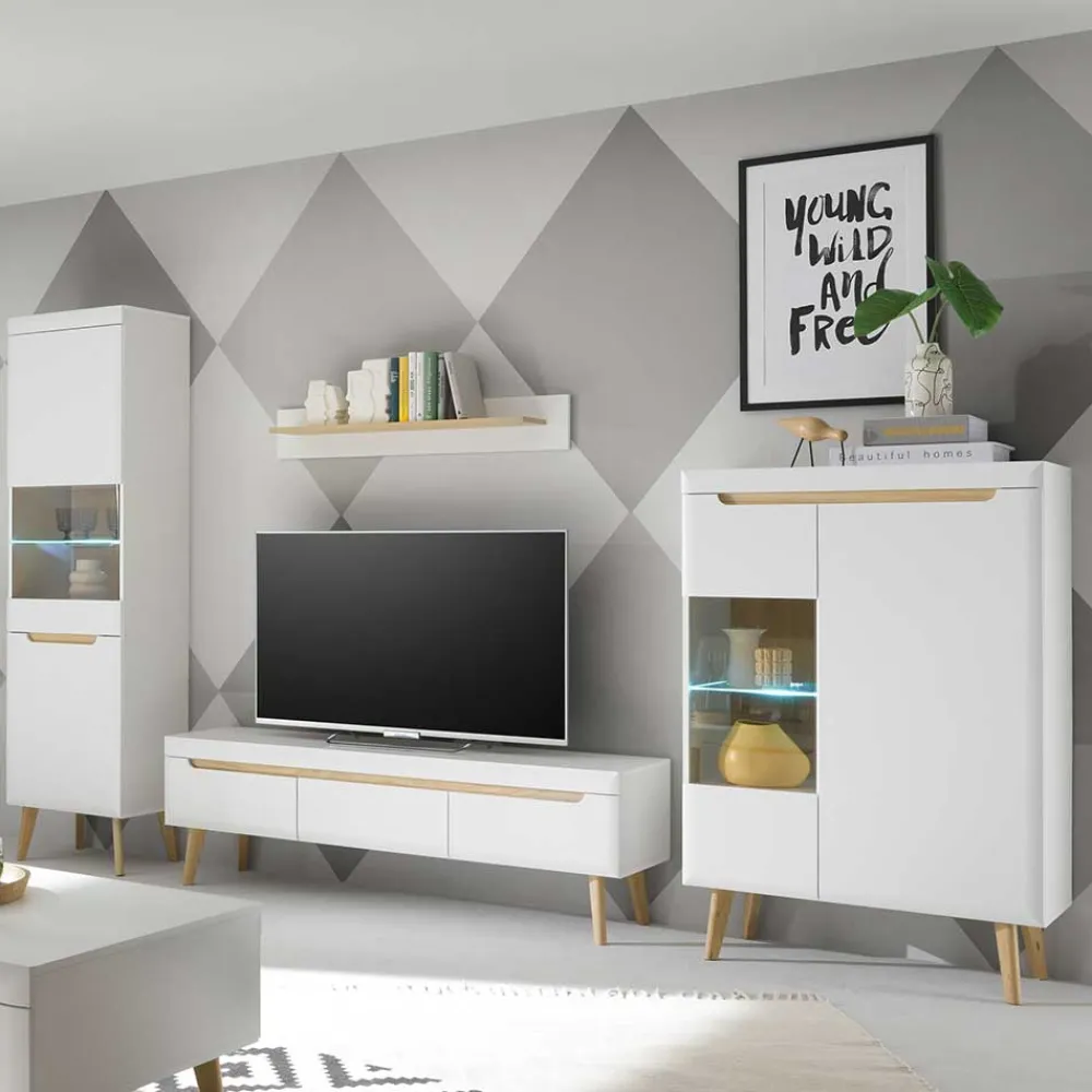Wohnen Wohnwände<Skandi Designmöbel Wohnwand Set - Ginko (vierteilig)