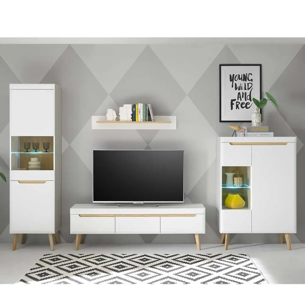 Wohnen Wohnwände<Skandi Designmöbel Wohnwand Set - Ginko (vierteilig)