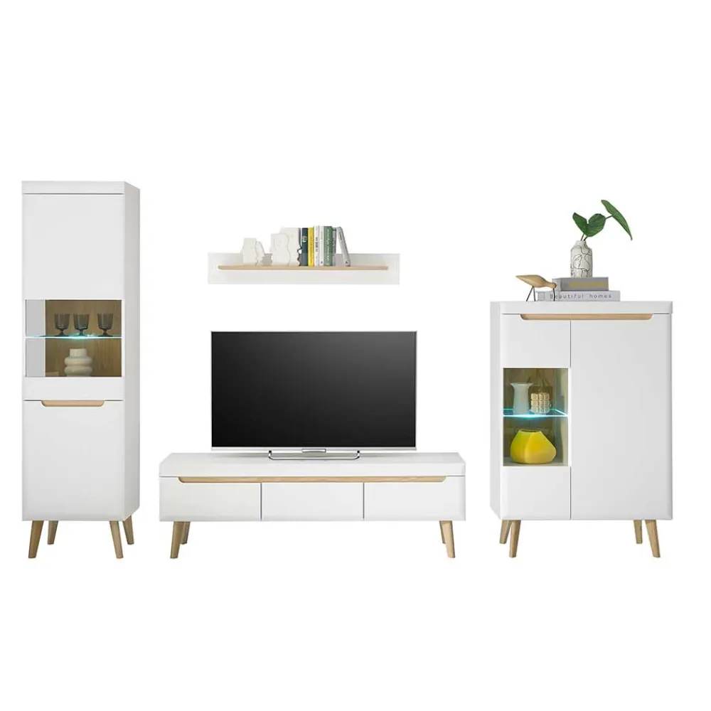 Wohnen Wohnwände<Skandi Designmöbel Wohnwand Set - Ginko (vierteilig)
