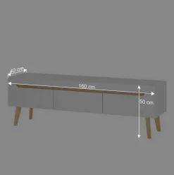 Wohnen Wohnwände<Skandi Designmöbel Wohnwand Set - Ginko (vierteilig)