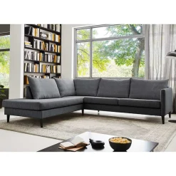 Wohnen Sofas<Skandi Ecksofa in Anthrazit mit Schwarz - Soltropa