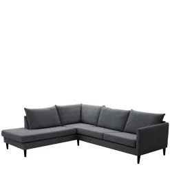 Wohnen Sofas<Skandi Ecksofa in Anthrazit mit Schwarz - Soltropa