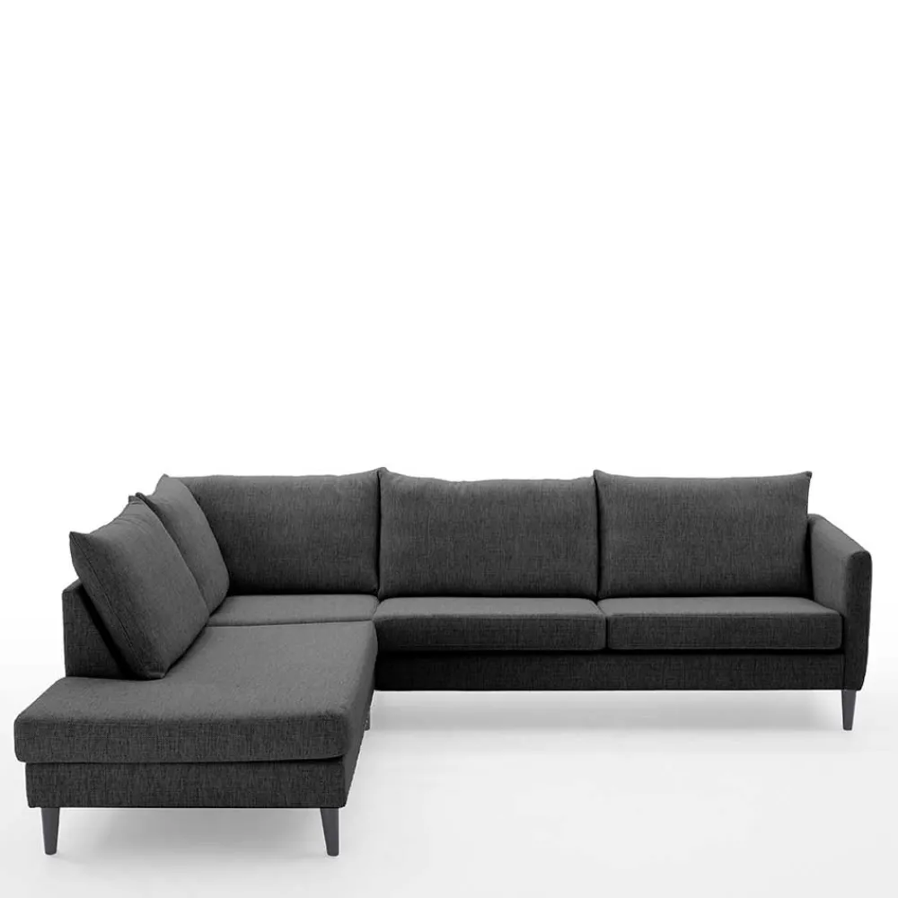 Wohnen Sofas<Skandi Ecksofa in Anthrazit mit Schwarz - Soltropa