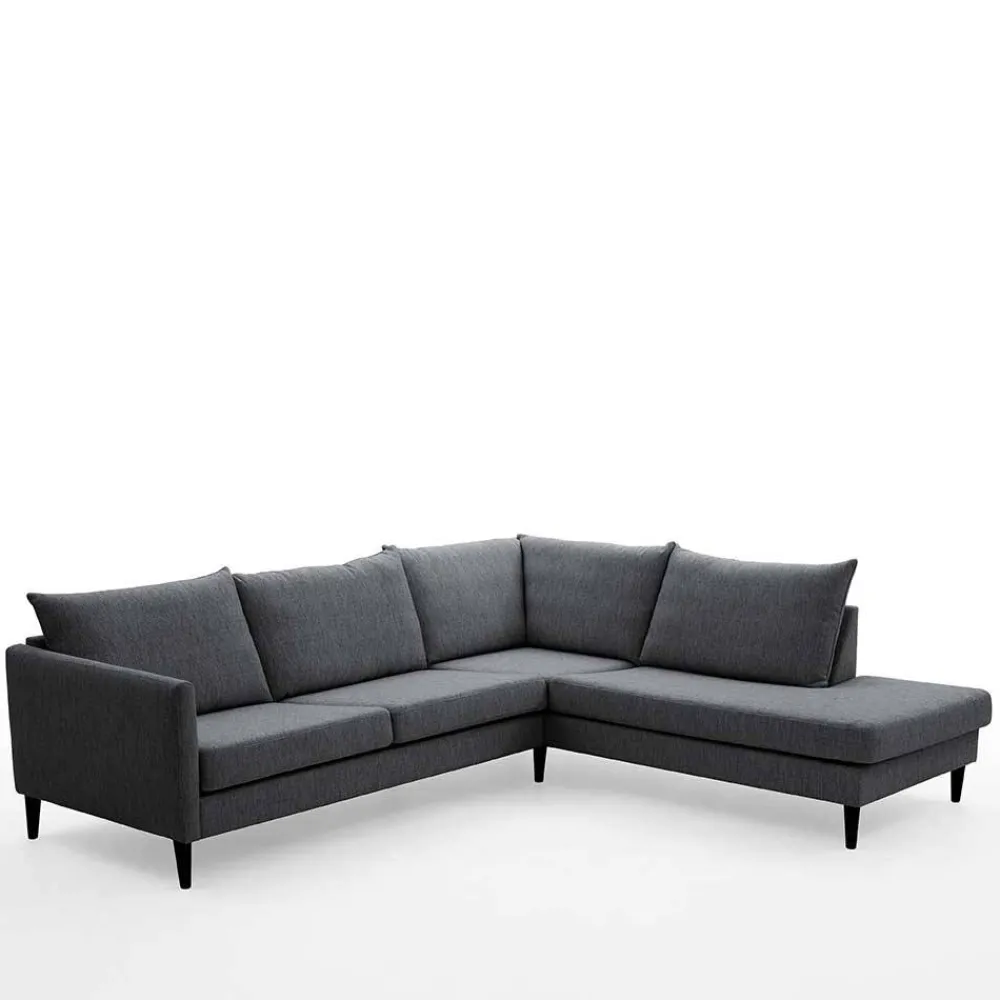 Wohnen Sofas<Skandi Ecksofa in Anthrazit mit Schwarz - Soltropa