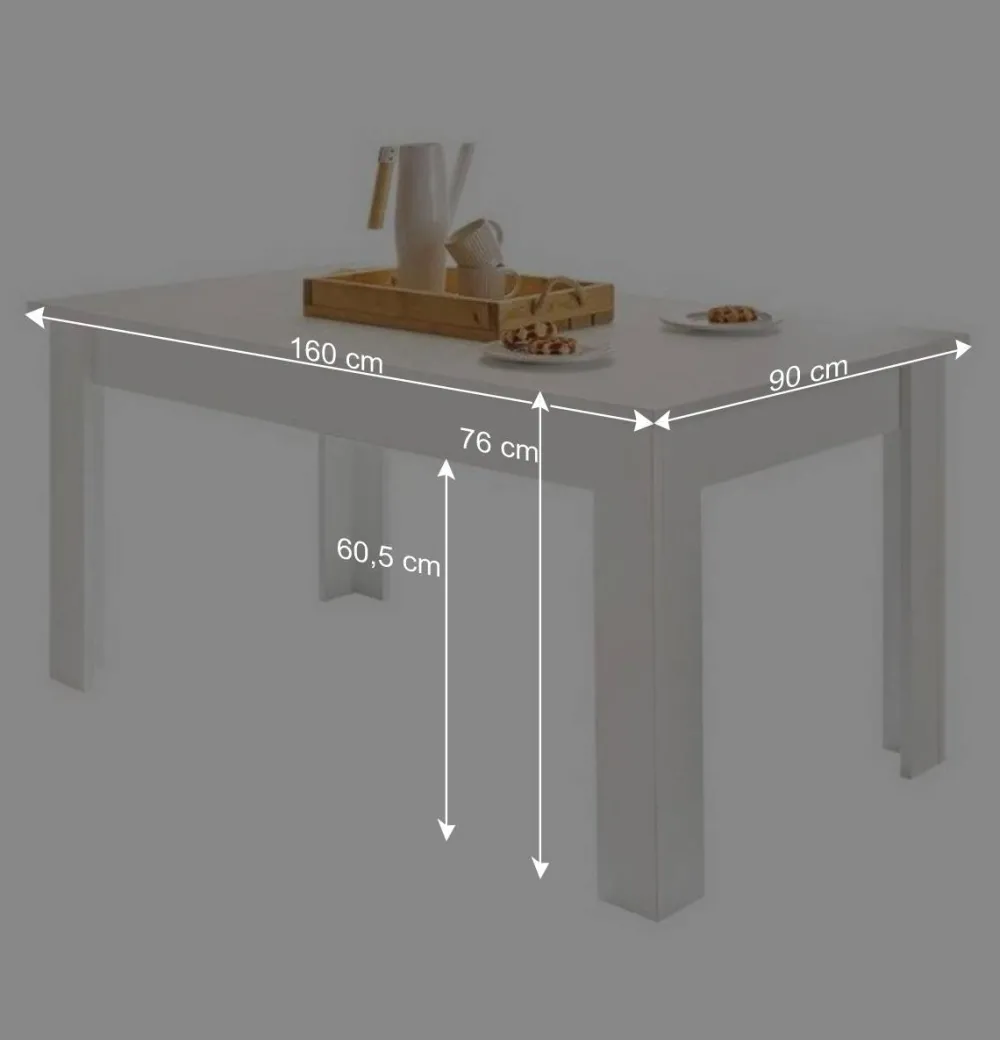Wohnen Tische<Skandi Esszimmertisch in weißer Holzoptik Pinie - Liancos