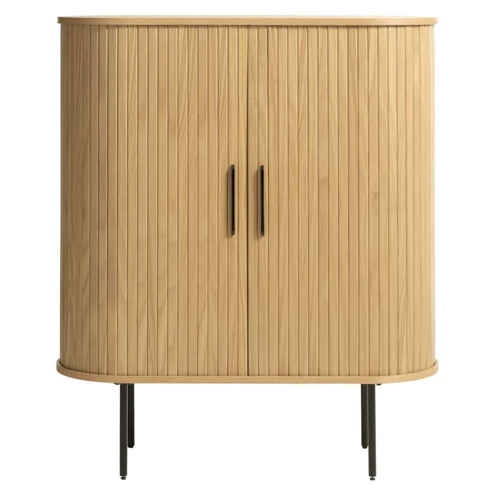 Wohnen Highboards<Skandi Highboard oval mit Schiebetüren - Teorina