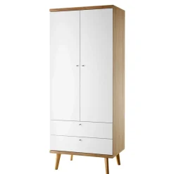 Wohnen Kleiderschränke<Skandi Kleiderschrank in Weiß & Eiche - Cablos