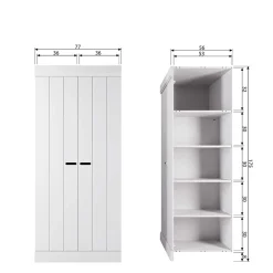 Wohnen Kleiderschränke|Schränke<Skandi Kleiderschrank in Weiß - Mattressa I